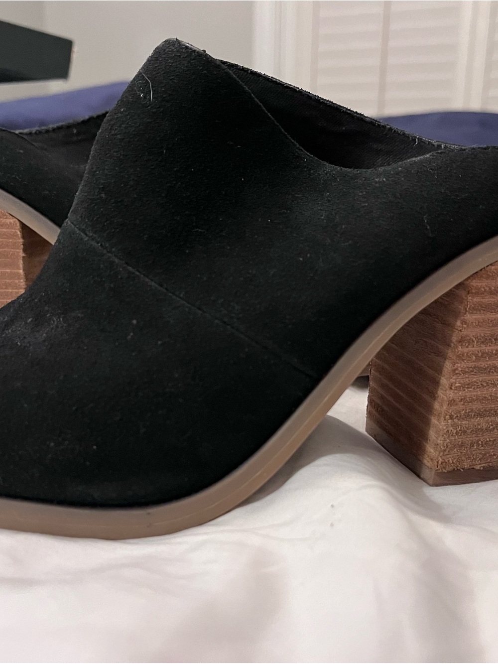 Call It Spring Black Suede Open-Toe Block Heel Mules - Picture 3 of 4